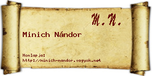 Minich Nándor névjegykártya