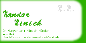 nandor minich business card