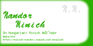nandor minich business card